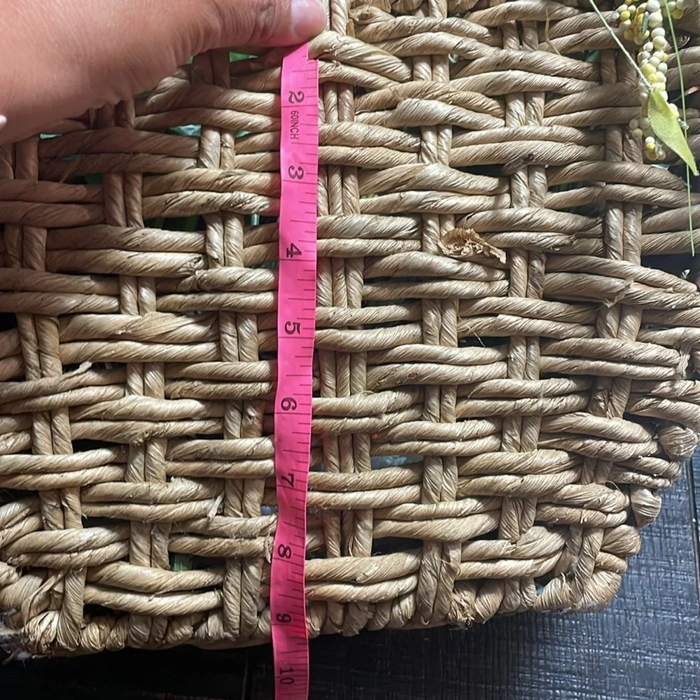 Woven Basket with Hydrangeas Greenery and Accents
